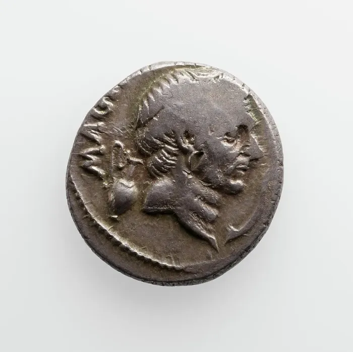 Framed Print : Denarius with Pompey, 48 B.C. Creator: Unknown Framed Print : Denarius with Pompey, 48 B.C. Creator: Unknown