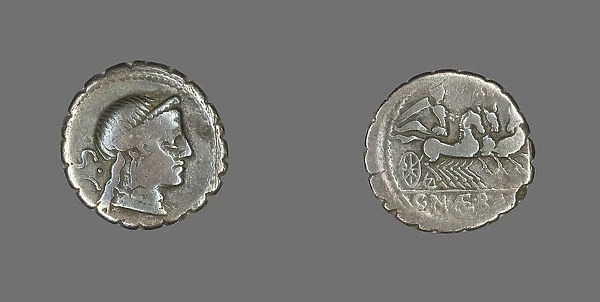 Denarius Serratus (Coin) Depicting the Goddess Venus, about 79 BCE. Creator: Unknown