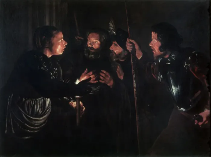 Framed Print : The Denial of Saint Peter, 1620s Framed Print : The Denial of Saint Peter, 1620s