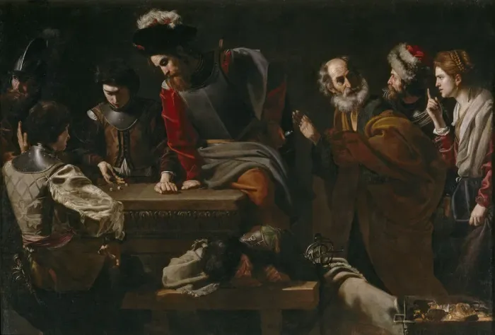 Framed Print : The Denial of Saint Peter, ca 1625. Artist: Tournier, Nicolas (1590-1639) Framed Print : The Denial of Saint Peter, ca 1625. Artist: Tournier, Nicolas (1590-1639)