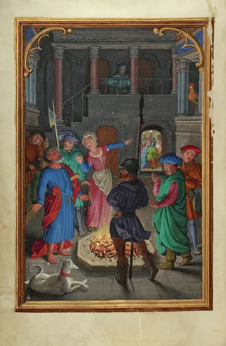 Framed Print : The Denial of Saint Peter; Prayer Book of Cardinal Albrecht of Brandenburg, about 1525-1530. Creator: Simon Bening Framed Print : The Denial of Saint Peter; Prayer Book of Cardinal Albrecht of Brandenburg, about 1525-1530. Creator: Simon Bening