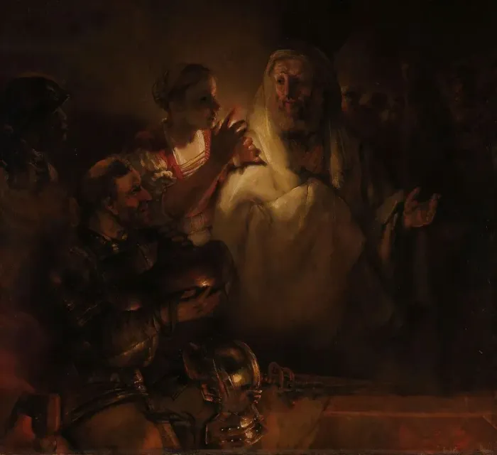 Framed Print : The Denial of St Peter, 1660. Creator: Rembrandt Harmensz van Rijn Framed Print : The Denial of St Peter, 1660. Creator: Rembrandt Harmensz van Rijn