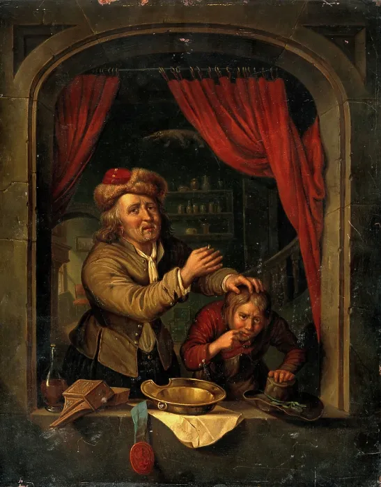 Framed Print : A dental operation. Creator: Dou, Gerard, 1613-1675 (After) Framed Print : A dental operation. Creator: Dou, Gerard, 1613-1675 (After)