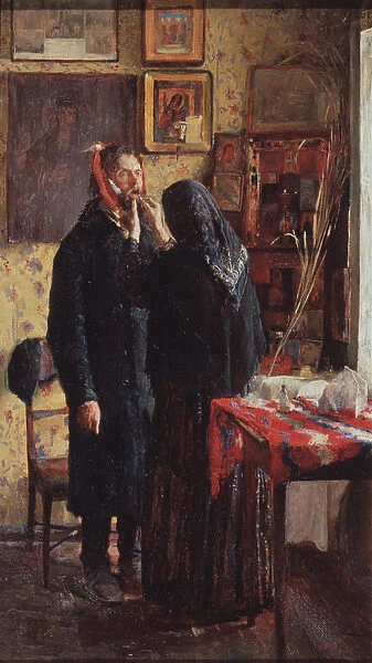 At the dentist. Artist: Meshkov, Vasili Nikitich (1868-1946)