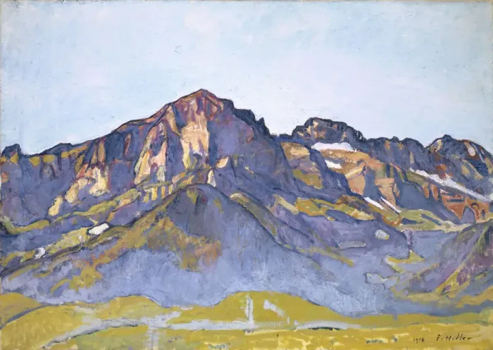 Framed Print : The Dents Blanches at Champery in the Morning Sun, 1916 Framed Print : The Dents Blanches at Champery in the Morning Sun, 1916