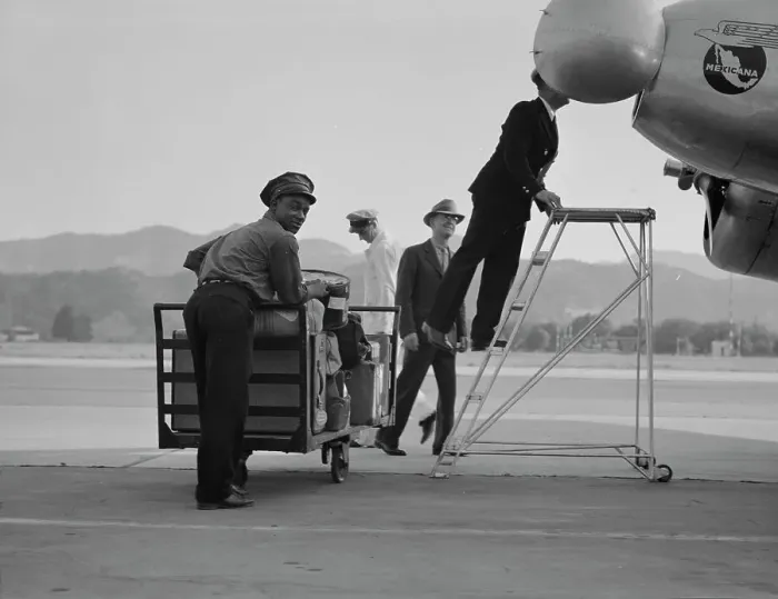 Framed Print : Department of Agriculture plant quarantine inspectors, Glendale Airport, California, 1937. Creator: Dorothea Lange Framed Print : Department of Agriculture plant quarantine inspectors, Glendale Airport, California, 1937. Creator: Dorothea Lange