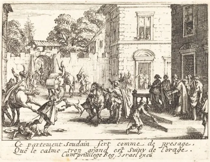 Framed Print : The Departure, 1635. Creator: Jacques Callot Framed Print : The Departure, 1635. Creator: Jacques Callot