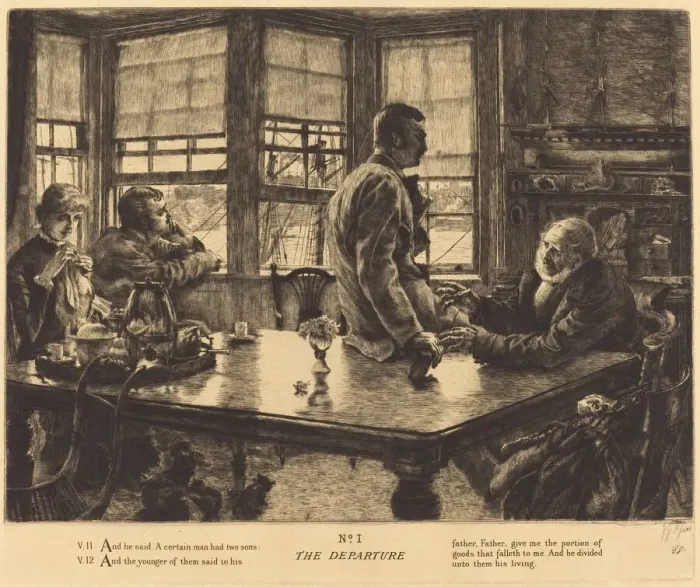Framed Print : The Departure, 1882. Creator: James Tissot Framed Print : The Departure, 1882. Creator: James Tissot