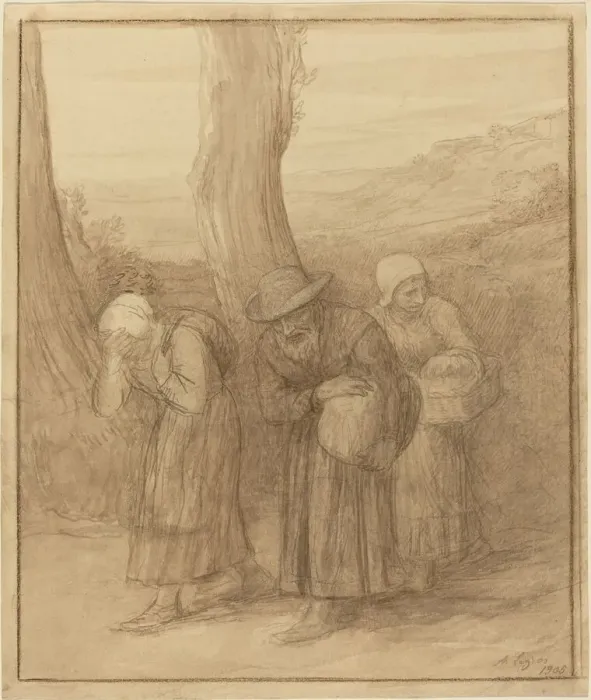 Framed Print : The Departure, 1905. Creator: Alphonse Legros Framed Print : The Departure, 1905. Creator: Alphonse Legros