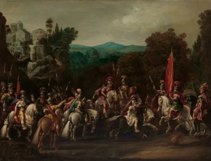 Framed Print : Departure of the Amazons, 1620s. Creator: Claude Deruet Framed Print : Departure of the Amazons, 1620s. Creator: Claude Deruet