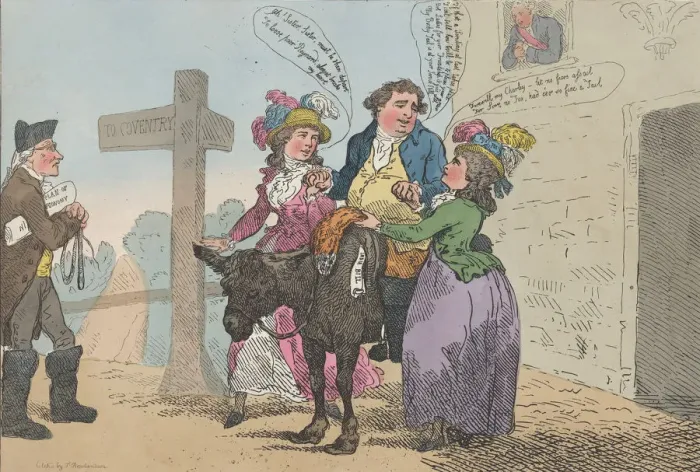 Framed Print : The Departure, April 29, 1784. April 29, 1784. Creator: Thomas Rowlandson Framed Print : The Departure, April 29, 1784. April 29, 1784. Creator: Thomas Rowlandson