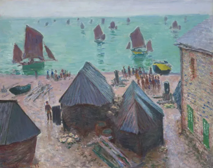 Framed Print : The Departure of the Boats, Etretat, 1885. Creator: Claude Monet Framed Print : The Departure of the Boats, Etretat, 1885. Creator: Claude Monet