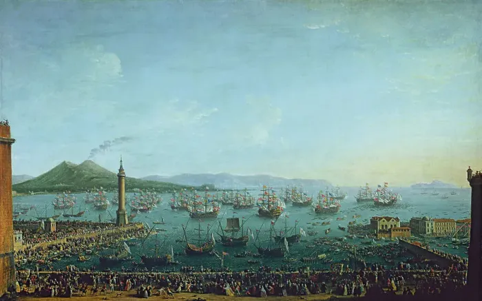 Framed Print : The Departure of Charles III from Naples to Become King of Spain, 1759. Creator: Joli, Antonio (1700-1777) Framed Print : The Departure of Charles III from Naples to Become King of Spain, 1759. Creator: Joli, Antonio (1700-1777)