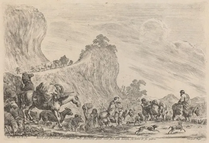 Framed Print : The Departure of Jacob to Egypt, probably 1647. Creator: Stefano della Bella Framed Print : The Departure of Jacob to Egypt, probably 1647. Creator: Stefano della Bella