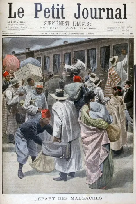 Framed Print : Departure of the Madagascans, Universal Exhibition of 1900, Paris, 1900 Framed Print : Departure of the Madagascans, Universal Exhibition of 1900, Paris, 1900