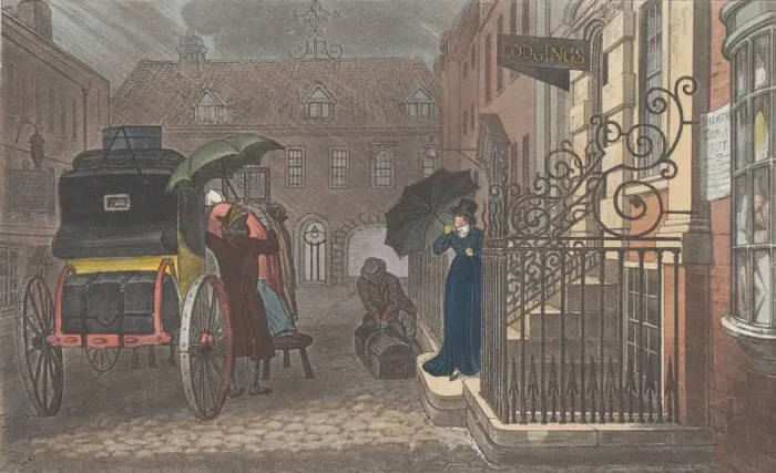 Framed Print : The Departure, from Poetical Sketches of Scarborough, 1813. 1813 Framed Print : The Departure, from Poetical Sketches of Scarborough, 1813. 1813