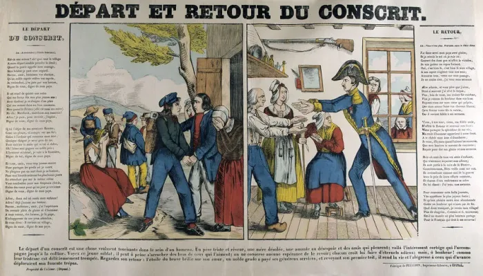 Framed Print : The Departure and Return of the Conscript, 19th century Framed Print : The Departure and Return of the Conscript, 19th century
