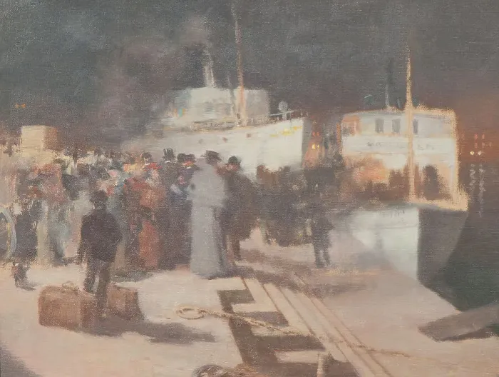 Framed Print : The Departure of the Ship, late 19th-early 20th century. Creator: William Blair Bruce Framed Print : The Departure of the Ship, late 19th-early 20th century. Creator: William Blair Bruce