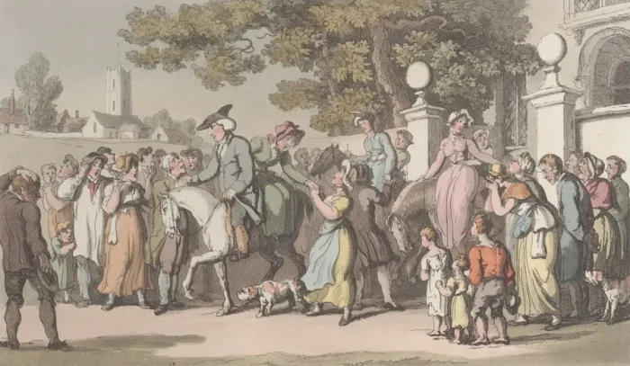 Framed Print : The Departure from Wakefield, from The Vicar of Wakefield, May 1, 1817 Framed Print : The Departure from Wakefield, from The Vicar of Wakefield, May 1, 1817