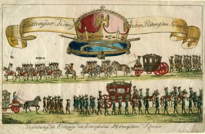 Framed Print : Depiction of the Royal Bohemian Crown: Presentation of the entry of the Royal Bohemian Crown, 1743 Framed Print : Depiction of the Royal Bohemian Crown: Presentation of the entry of the Royal Bohemian Crown, 1743