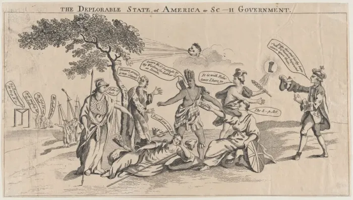 Framed Print : The Deplorable State of America, or Sc___h Government, March 22, 1765. March 22, 1765. Creator: Anon Framed Print : The Deplorable State of America, or Sc___h Government, March 22, 1765. March 22, 1765. Creator: Anon