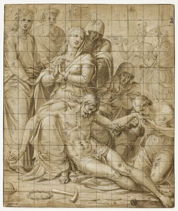 Framed Print : Deposition, 1540 / 46. Creator: Luca Penni Framed Print : Deposition, 1540 / 46. Creator: Luca Penni