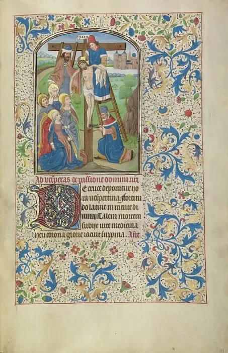 Framed Print : The Deposition; Arenberg Hours, early 1460s. Creator: Willem Vrelant Framed Print : The Deposition; Arenberg Hours, early 1460s. Creator: Willem Vrelant