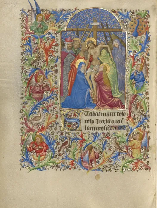 Framed Print : The Deposition; Book of Hours, about 1420. Creator: Spitz Master Framed Print : The Deposition; Book of Hours, about 1420. Creator: Spitz Master