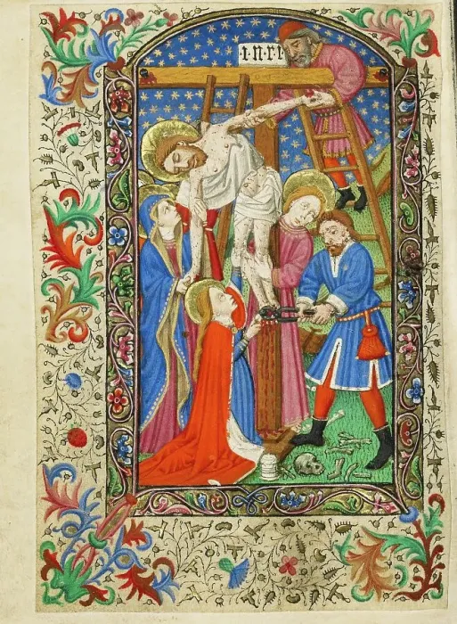 Framed Print : The Deposition; Book of Hours, about 1430-1440. Creator: Fastolf Master Framed Print : The Deposition; Book of Hours, about 1430-1440. Creator: Fastolf Master