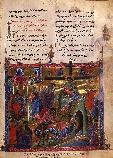 The Deposition (Manuscript illumination from the Matenadaran Gospel), 1286