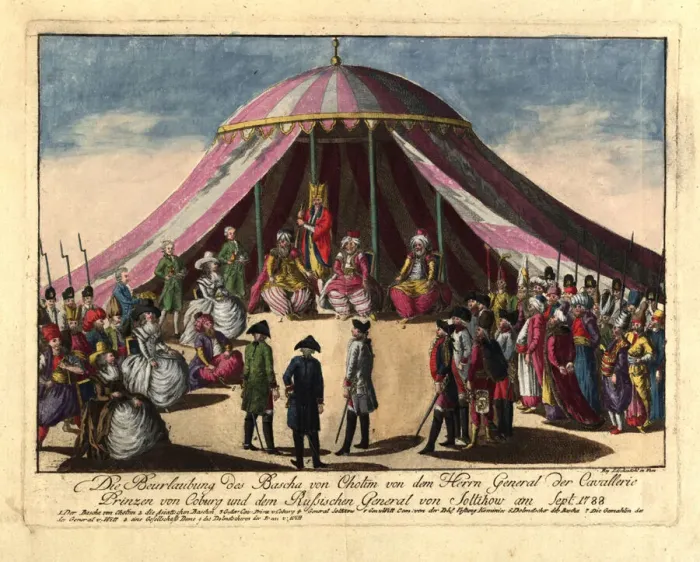 Framed Print : The deposition of the Pasha of Khotyn by the Prince Josias of Saxe-Coburg and General Framed Print : The deposition of the Pasha of Khotyn by the Prince Josias of Saxe-Coburg and General