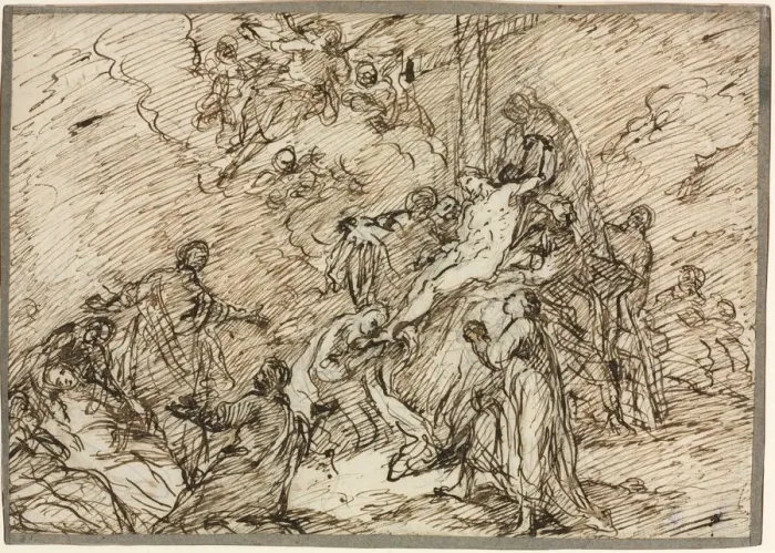 Framed Print : The Deposition (recto) and (verso), second half 18th century. Creator: Christian Wink (German Framed Print : The Deposition (recto) and (verso), second half 18th century. Creator: Christian Wink (German