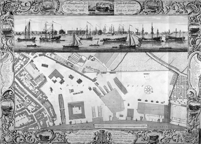 Framed Print : Deptford Docks, London, 1753. Artist