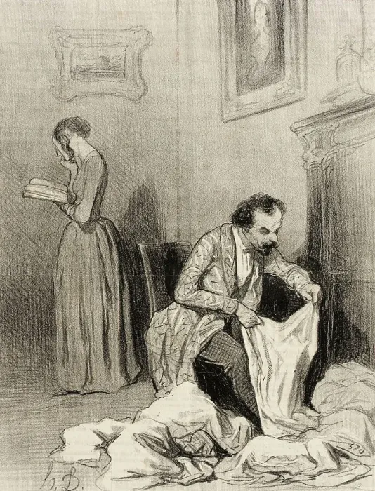 Framed Print : Depuis que Virginie a obtenu le septième accessit.. 1844. Creator: Honore Daumier Framed Print : Depuis que Virginie a obtenu le septième accessit.. 1844. Creator: Honore Daumier