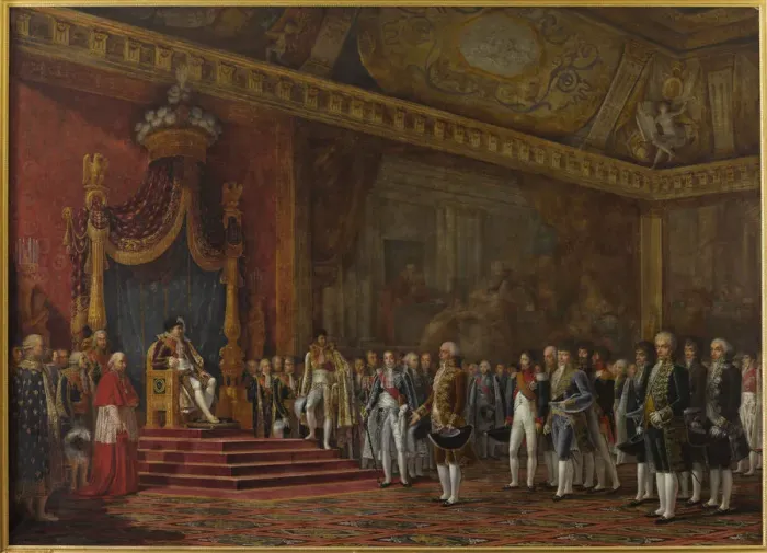 Framed Print : Deputation from the Roman Senate presenting its homage to Napoleon I on 16 November 1809, 1810