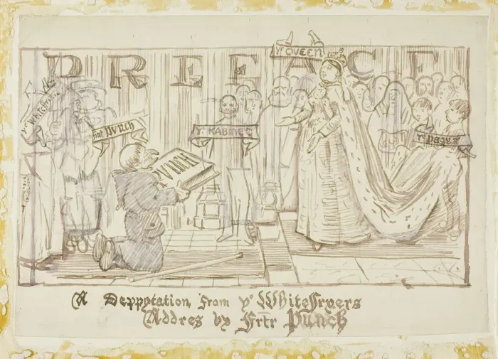 Framed Print : A Deputation from the Whitefriars, 1870  /  91. Creator: Charles Samuel Keene