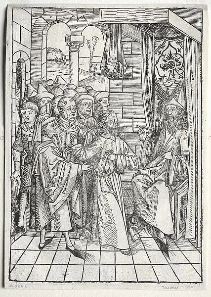 Der Schatzbehalter: Christ before Caiaphas (verso), 1491. Creator: Michael Wolgemut (German