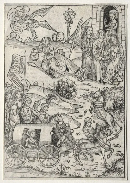 Framed Print : Der Schatzbehalter: The Return of Tobias to Tobit; The Arrival of Tobias Wife... 1491 Framed Print : Der Schatzbehalter: The Return of Tobias to Tobit; The Arrival of Tobias Wife... 1491