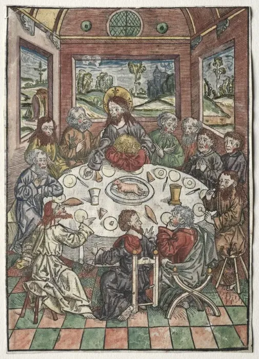 Framed Print : Der Schatzbehalter: The Last Supper, 1491. Creator: Michael Wolgemut (German, 1434-1519) Framed Print : Der Schatzbehalter: The Last Supper, 1491. Creator: Michael Wolgemut (German, 1434-1519)