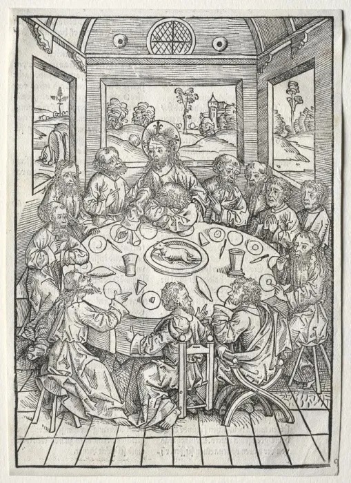 Framed Print : Der Schatzbehalter: The Last Supper, 1491. Creator: Michael Wolgemut (German, 1434-1519)
