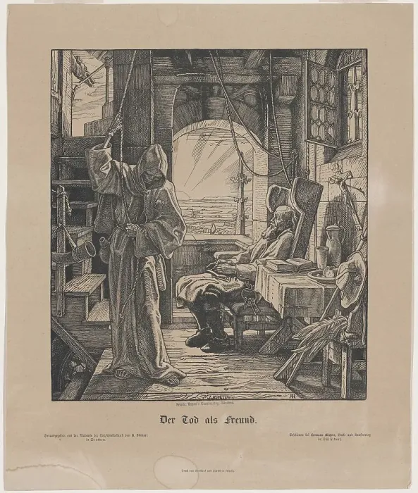 Framed Print : Der Tod als Freund (Death as a Friend), 1831. Creator: Alfred Rethel Framed Print : Der Tod als Freund (Death as a Friend), 1831. Creator: Alfred Rethel