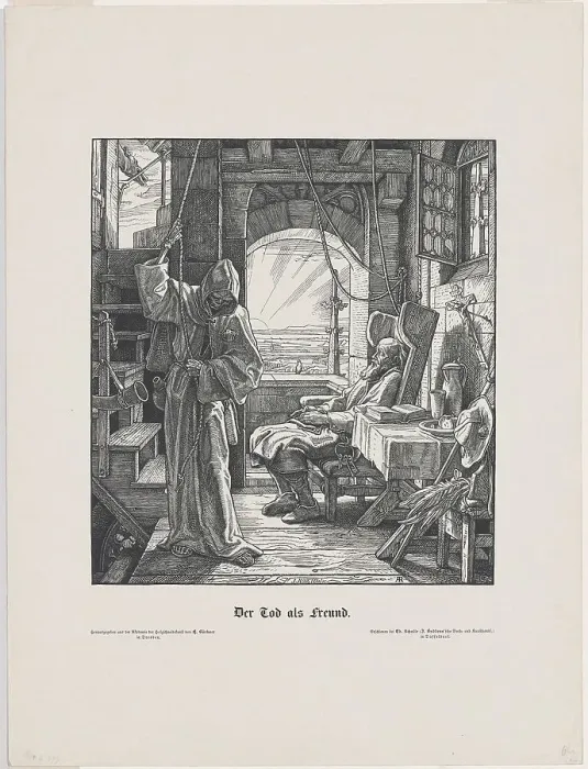 Framed Print : Der Tod als Freund (Death as a Friend), 1851. Creator: Alfred Rethel Framed Print : Der Tod als Freund (Death as a Friend), 1851. Creator: Alfred Rethel