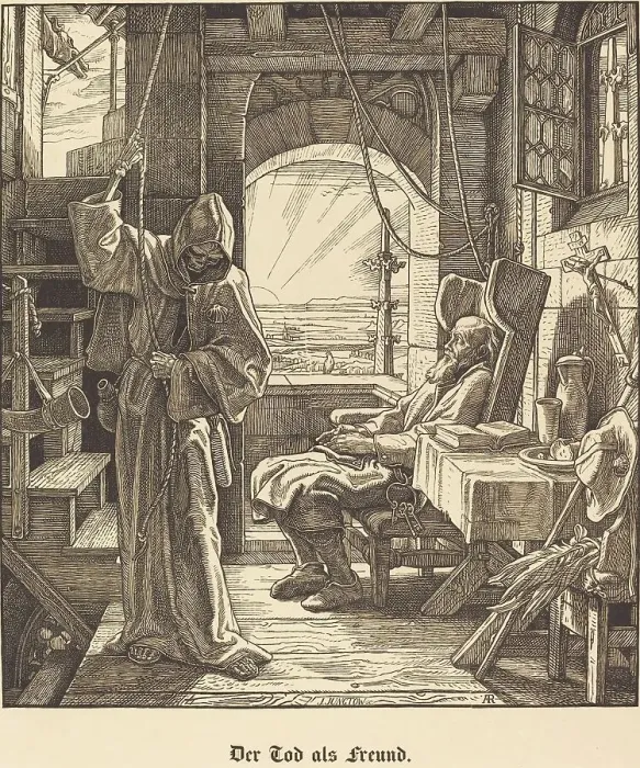 Framed Print : Der Tod als Freund (Death as a Friend), 1851. Creator: Alfred Rethel Framed Print : Der Tod als Freund (Death as a Friend), 1851. Creator: Alfred Rethel
