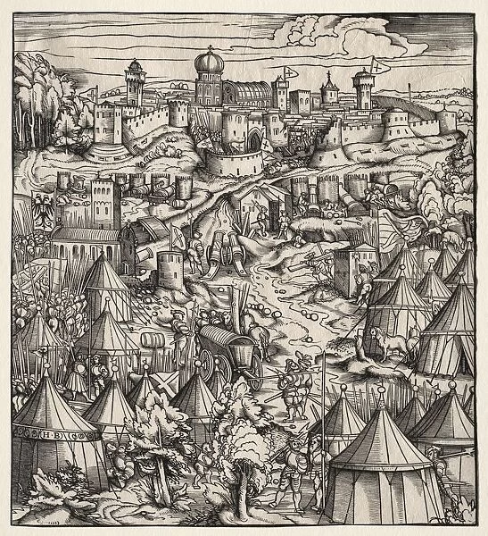 Der Weisskunig (The White King): The Siege of Padua, 1512-1515. Creator: Hans Burgkmair (German