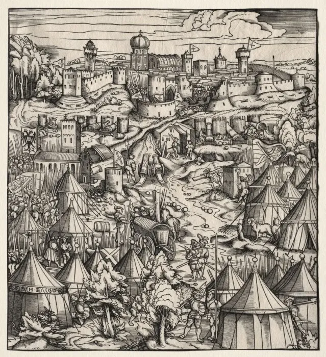 Framed Print : Der Weisskunig (The White King): The Siege of Padua, 1512-1515. Creator: Hans Burgkmair (German Framed Print : Der Weisskunig (The White King): The Siege of Padua, 1512-1515. Creator: Hans Burgkmair (German