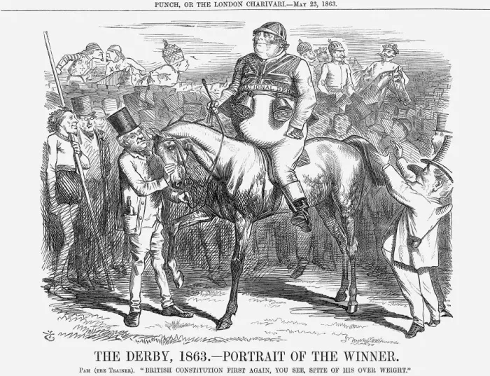 Framed Print : The Derby 1863 - Portrait of The Winner, 1863. Artist: John Tenniel Framed Print : The Derby 1863 - Portrait of The Winner, 1863. Artist: John Tenniel