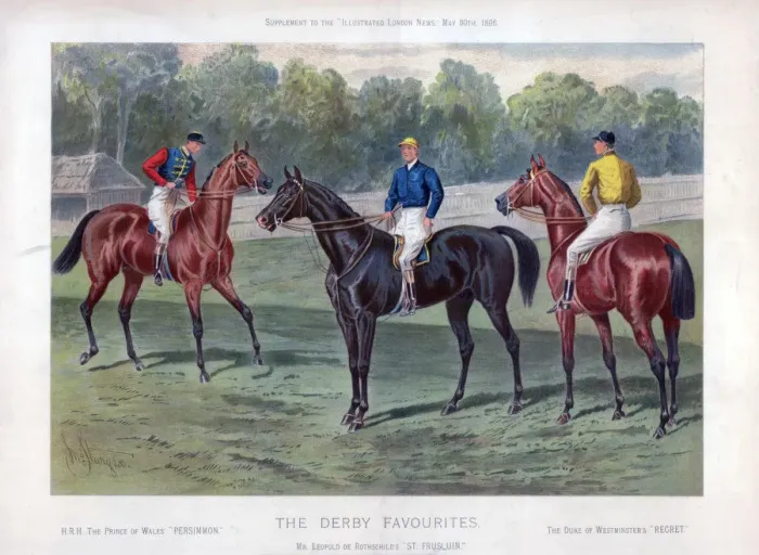 Framed Print : The Derby Favourites, 30 May 1896. Artist: John Sturgess Framed Print : The Derby Favourites, 30 May 1896. Artist: John Sturgess