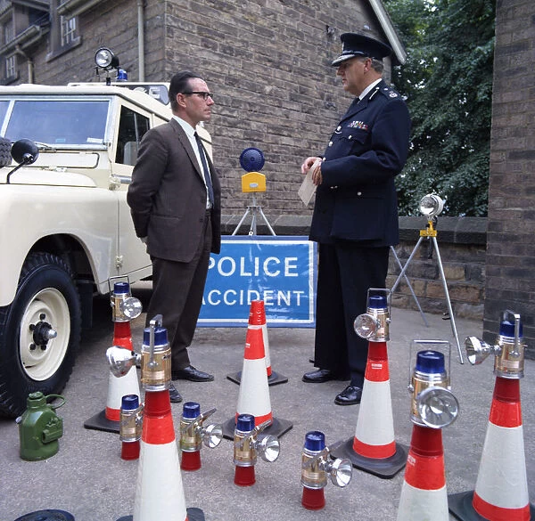 Derbyshire Police Commissioner taking delivery of two new Land Rovers, Matlock, Derbyshire, 1969