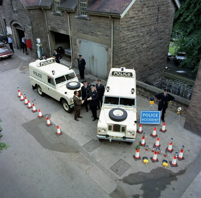Framed Print : Derbyshire Police Commissioner taking delivery of two new Land Rovers, Matlock, Derbyshire, 1969 Framed Print : Derbyshire Police Commissioner taking delivery of two new Land Rovers, Matlock, Derbyshire, 1969
