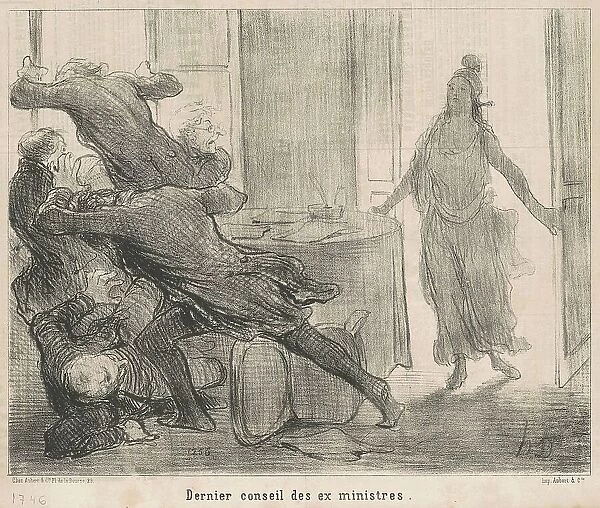 Dernier conseil des ex-ministres, 19th century. Creator: Honore Daumier
